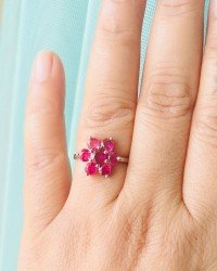 Happy customer with customized Pink Ruby Ring