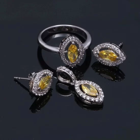 redgem silver 925 jewellery set zircon yellow jacb1 women's fashion redgem silver 925 jewellery set zircon yellow redgem 1190