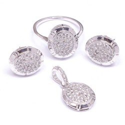 Redgem Silver Jewellery Set Cubic Zirconia