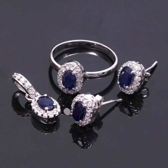 redgem silver 925 jewellery set natural sapphire blue jacb13 women's fashion redgem silver 925 jewellery set natural sapphire blue redgem 1200