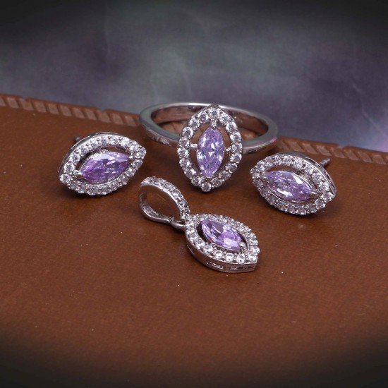 redgem silver 925 jewellery set zircon purple jacb14 women's fashion redgem silver 925 jewellery set zircon purple redgem 1201