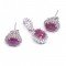silver 925 jewellery set natural ruby pink jacb17 women's fashion silver 925 jewellery set natural ruby pink redgem 1204