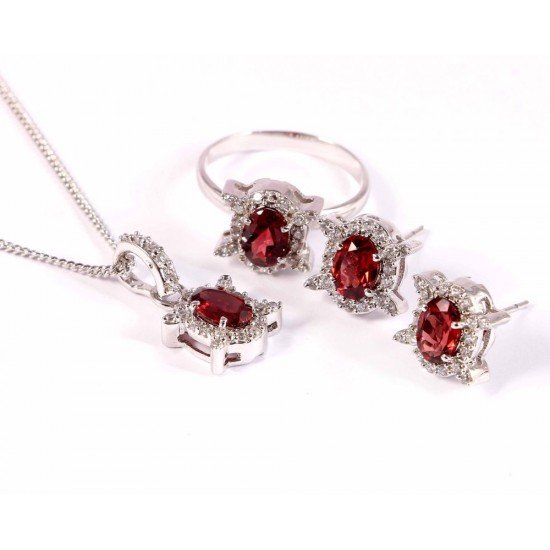 redgem 925 jewellery set natural garnet red jacb28 women's fashion redgem 925 jewellery set natural garnet red redgem 1214