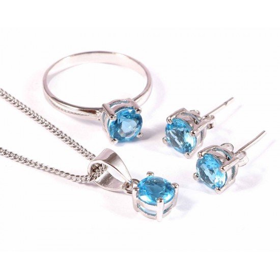 redgem silver 925 jewellery set natural topaz sky blue jacb35 women's fashion redgem silver 925 jewellery set natural topaz sky blue redgem 1220