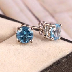 Redgem Silver 925 Jewellery Set Natural Topaz Sky Blue