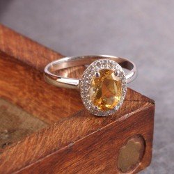 Redgem Silver 925 Jewellery Set Natural Citrine Yellow