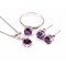 silver jewellery set natural amethyst purple jacb41 women's fashion silver jewellery set natural amethyst purple redgem 1226