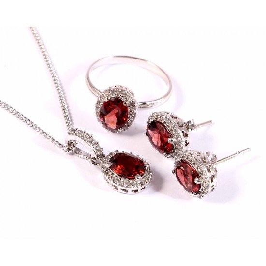 redgem silver 925 jewelery set natural garnet red jacb42 women's fashion redgem silver 925 jewelery set natural garnet red redgem 1227