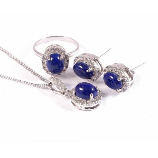 redgem silver 925 jewellery set natural lapis lazuli blue jacb44 women's fashion redgem silver 925 jewellery set natural lapis lazuli blue redgem 1229