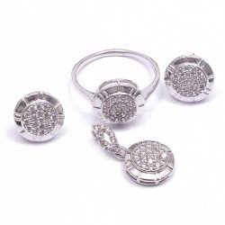 Redgem Silver 925 Jewellery Set Cubic Zirconia