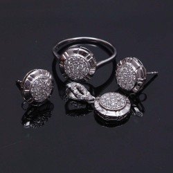 Redgem Silver 925 Jewellery Set Cubic Zirconia