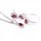 Redgem Silver Jewellery Set Garnet Red