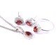 redgem silver jewellery set garnet red jacb62 women's fashion redgem silver jewellery set garnet red redgem 1245