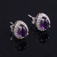 redgem silver stud earrings natural amethyst purple jewelery jaer106 women's fashion redgem silver stud earrings natural amethyst purple jewelery redgem 472