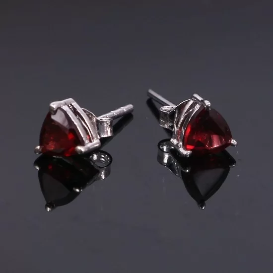 redgem silver stud jewelery earrings natural garnet red jaer11 women's fashion redgem silver stud jewelery earrings natural garnet red redgem 386
