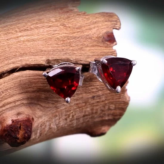 redgem silver stud jewelery earrings natural garnet red jaer11 women's fashion redgem silver stud jewelery earrings natural garnet red redgem 386