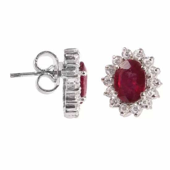 redgem silver stud earrings precious gemstone natural ruby red jaer131 women's fashion redgem silver stud earrings precious gemstone natural ruby red redgem 496