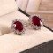 redgem 925 sterling silver stud earrings for women – natural ruby red precious gemstone jaer131 women's fashion buy ruby silver stud earrings – redgem 925 sterling silver precious gemstone jewelry redgem 496