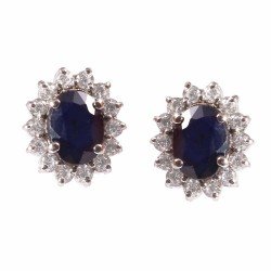 Redgem Silver Stud Earrings Natural Blue Sapphire