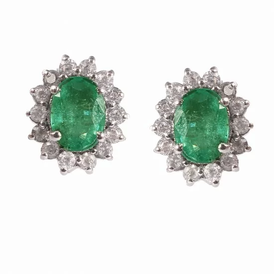 redgem natural emerald green 925 silver stud earrings jaer133 women's fashion redgem natural emerald green 925 silver stud earrings redgem 498