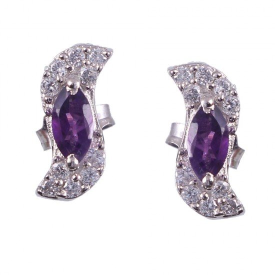 redgem 925 silver stud earrings precious stone natural amethyst jaer14 women's fashion redgem 925 silver stud earrings precious stone natural amethyst redgem 388