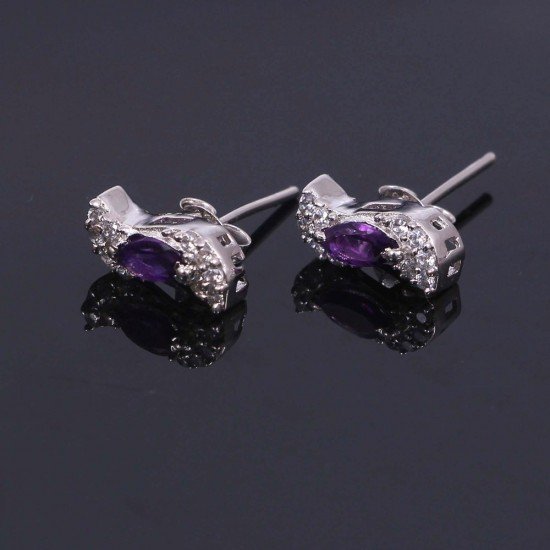 redgem 925 silver stud earrings precious stone natural amethyst jaer14 women's fashion redgem 925 silver stud earrings precious stone natural amethyst redgem 388