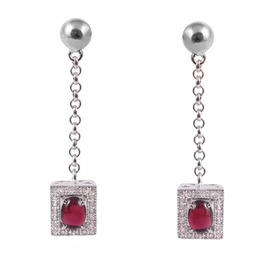 redgem natural garnet red precious gem 925 silver dangle earrings jaer144 women's fashion redgem natural garnet red precious gem 925 silver dangle earrings redgem 509