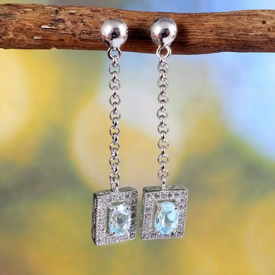redgem silver dangle earrings natural sky blue topaz sky blue jaer148 women's fashion redgem silver dangle earrings natural sky blue topaz sky blue redgem 512