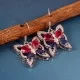 redgem silver dangle earrings natural blue sapphire ruby jaer151 women's fashion redgem silver dangle earrings natural blue sapphire ruby redgem 515