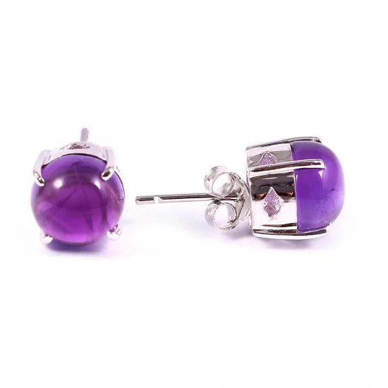 redgem 925 silver stud earrings natural amethyst purple jaer159 women's fashion redgem 925 silver stud earrings natural amethyst purple redgem 523