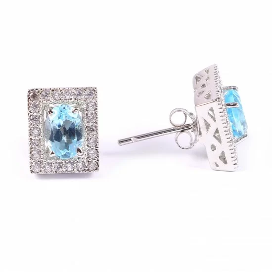 redgem silver stud earrings natural sky blue topaz sky blue 925 jewelery jaer166 women's fashion redgem silver stud earrings natural sky blue topaz sky blue 925 jewelery redgem 529