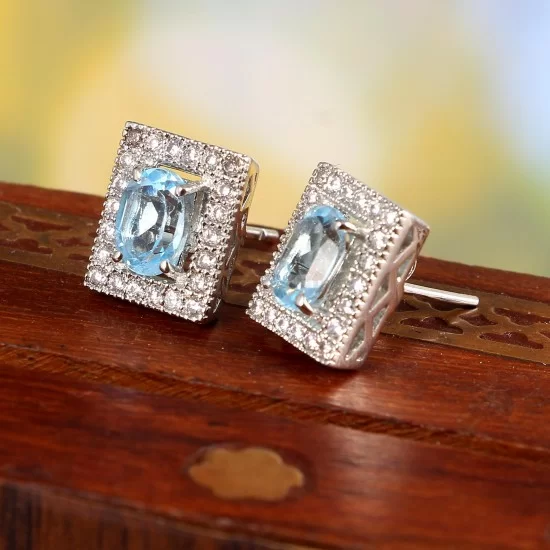 redgem silver stud earrings natural sky blue topaz sky blue 925 jewelery jaer166 women's fashion redgem silver stud earrings natural sky blue topaz sky blue 925 jewelery redgem 529