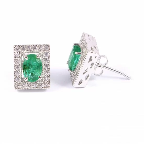 redgem 925 silver stud earrings natural emerald green jaer168 women's fashion redgem 925 silver stud earrings natural emerald green redgem 531