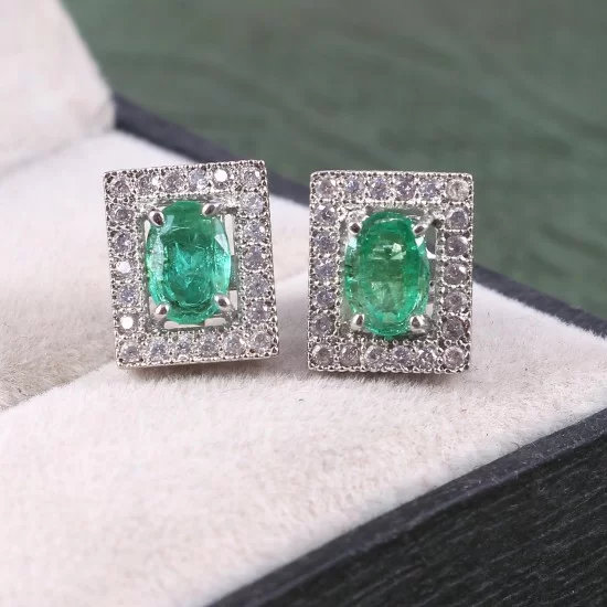 redgem 925 silver stud earrings natural emerald green jaer168 women's fashion redgem 925 silver stud earrings natural emerald green redgem 531