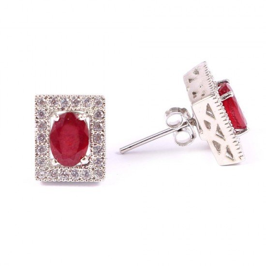 redgem silver stud earrings precious gem natural ruby red jaer169 women's fashion redgem silver stud earrings precious gem natural ruby red redgem 532