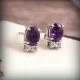 redgem 925 silver stud earringsnatural amethyst purple jaer197 women's fashion redgem 925 silver stud earringsnatural amethyst purple redgem 559