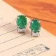 redgem silver stud earrings natural emerald green jaer203 women's fashion redgem silver stud earrings natural emerald green redgem 565