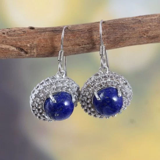 redgem silver dangle earrings natural lapis lazuli blue jaer209 women's fashion redgem silver dangle earrings natural lapis lazuli blue redgem 571