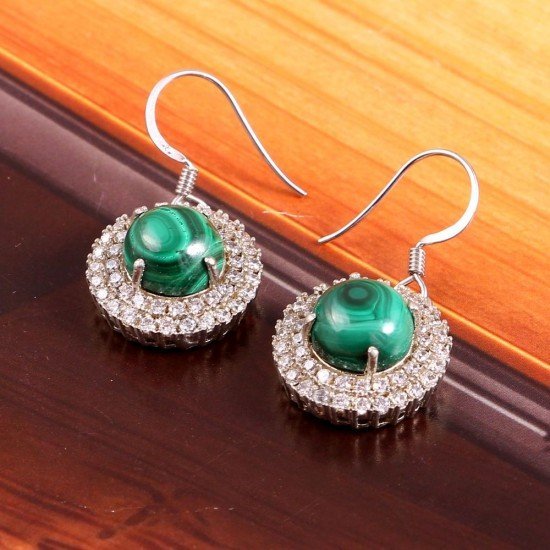 redgem silver dangle earrings natural malachite green jaer212 women's fashion redgem silver dangle earrings natural malachite green redgem 574