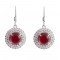 Redgem Silver Dangle Earrings Natural Garnet Red