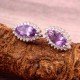 redgem natural amethyst purple 925 silver stud earrings jaer220 women's fashion redgem natural amethyst purple 925 silver stud earrings redgem 582