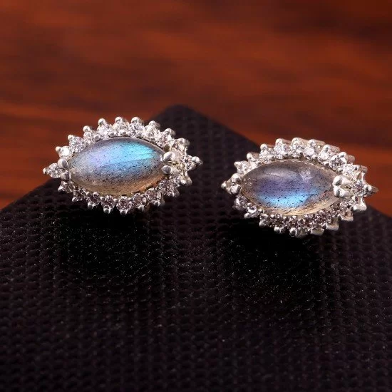 redgem 925 silver stud earrings natural labradorite grey jaer222 women's fashion redgem 925 silver stud earrings natural labradorite grey redgem 584