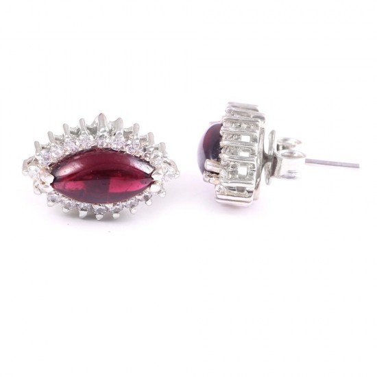 redgem precious stone natural garnet red 925 silver stud earrings jaer224 women's fashion redgem precious stone natural garnet red 925 silver stud earrings redgem 586