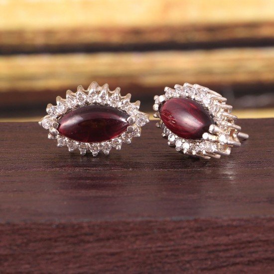 redgem precious stone natural garnet red 925 silver stud earrings jaer224 women's fashion redgem precious stone natural garnet red 925 silver stud earrings redgem 586