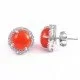 redgem silver stud earrings natural onyx red jaer245 women's fashion redgem silver stud earrings natural onyx red redgem 607