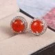 redgem silver stud earrings natural onyx red jaer245 women's fashion redgem silver stud earrings natural onyx red redgem 607