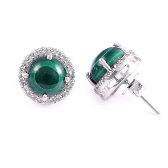 redgem jewelery 925 silver stud earrings natural malachite green jaer252 women's fashion redgem jewelery 925 silver stud earrings natural malachite green redgem 614