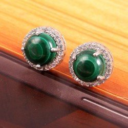 redgem silver stud earrings natural malachite green jaer254 women's fashion redgem silver stud earrings natural malachite green redgem 616