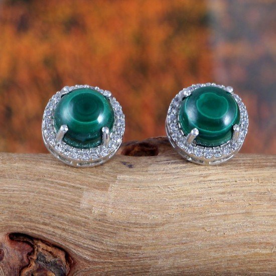 redgem jewelery 925 silver stud earrings natural malachite green jaer252 women's fashion redgem jewelery 925 silver stud earrings natural malachite green redgem 614