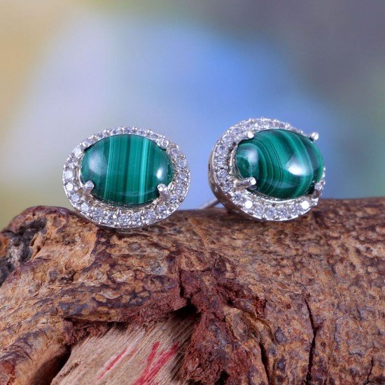 redgem silver stud earrings natural malachite green jaer254 women's fashion redgem silver stud earrings natural malachite green redgem 616